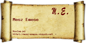 Mesz Emese névjegykártya